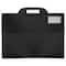 JAM Paper Black Thin Portfolio File Carry Cases with Handles Set